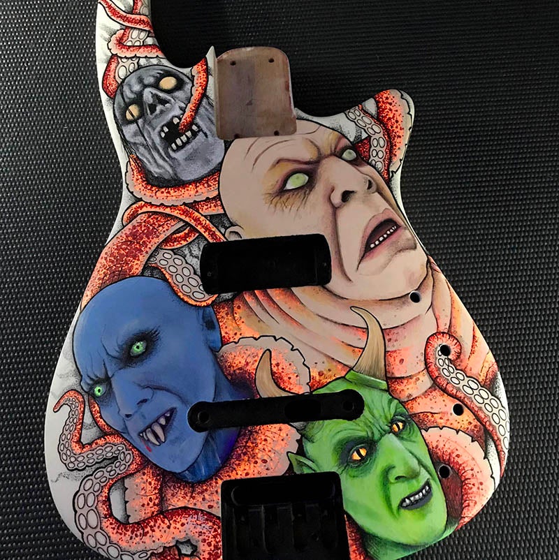 CUSTOM GUITAR PAINTING  Graphic design, art, and guitar painting by Julie  Oakes